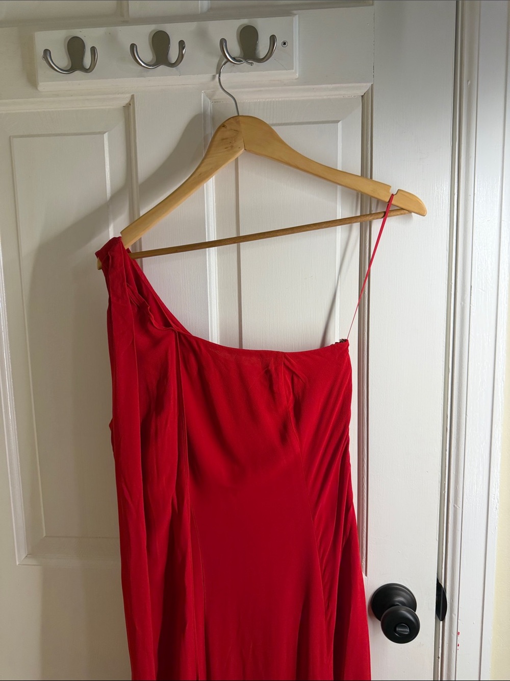 Reformation Red One-Shoulder Evening Dress